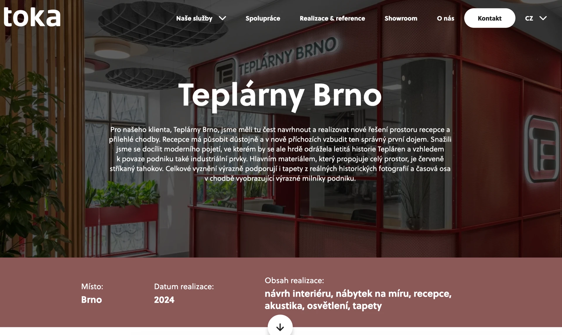 Realizace Teplárny Brno mezi referencemi TOKA
