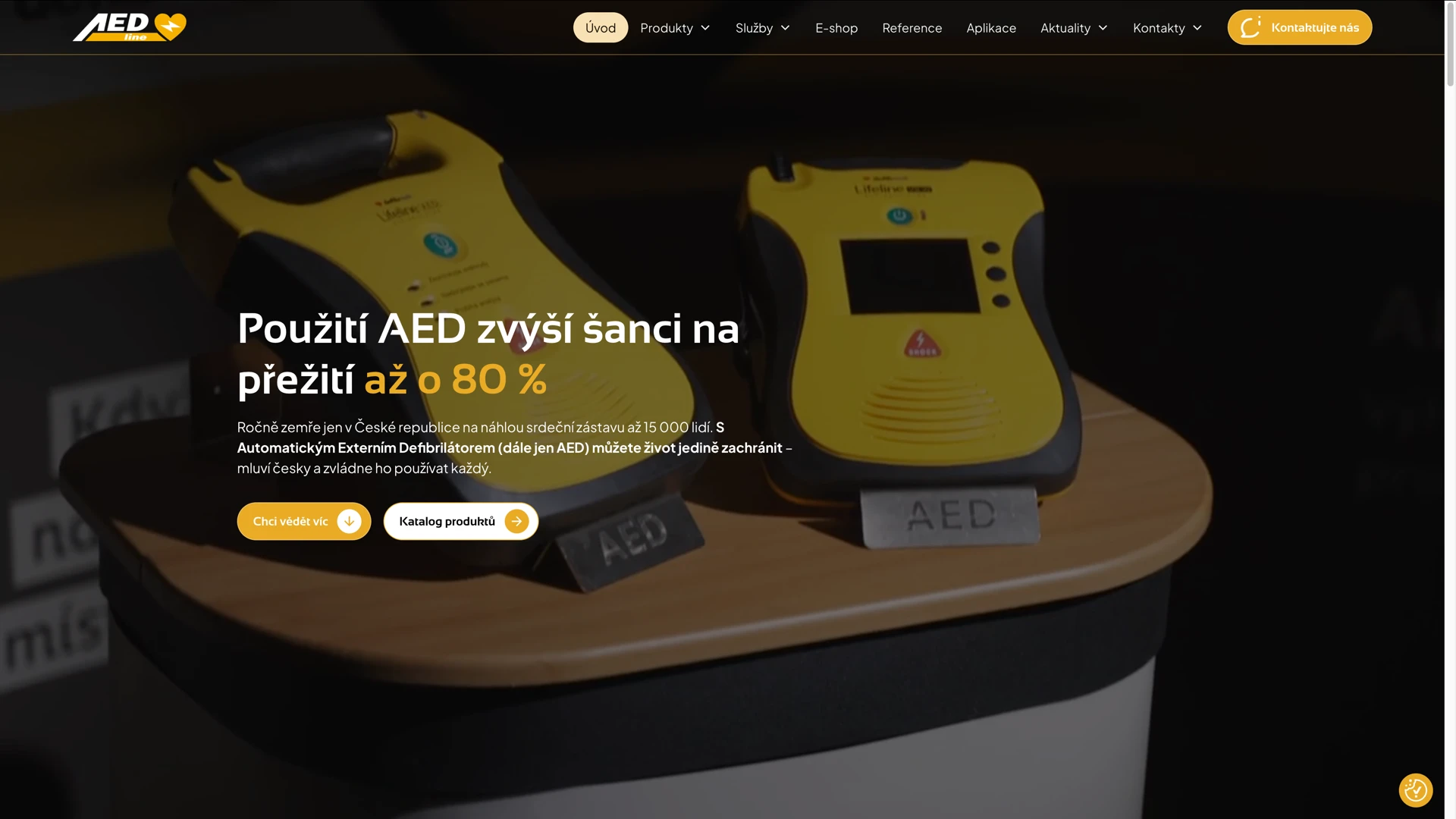 Video na webových stránkách AED Line